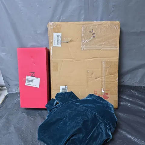 BOX OF APPROXIMATELY 12 ASSORTED ITEMS TO INCLUDE - SHOES , BRUSHES M CLOTHING ITEMS , ETC 