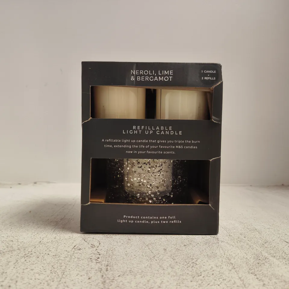 REFILLABLE LIGHT UP CANDLE – NEROLI, LIME & BERGAMOT