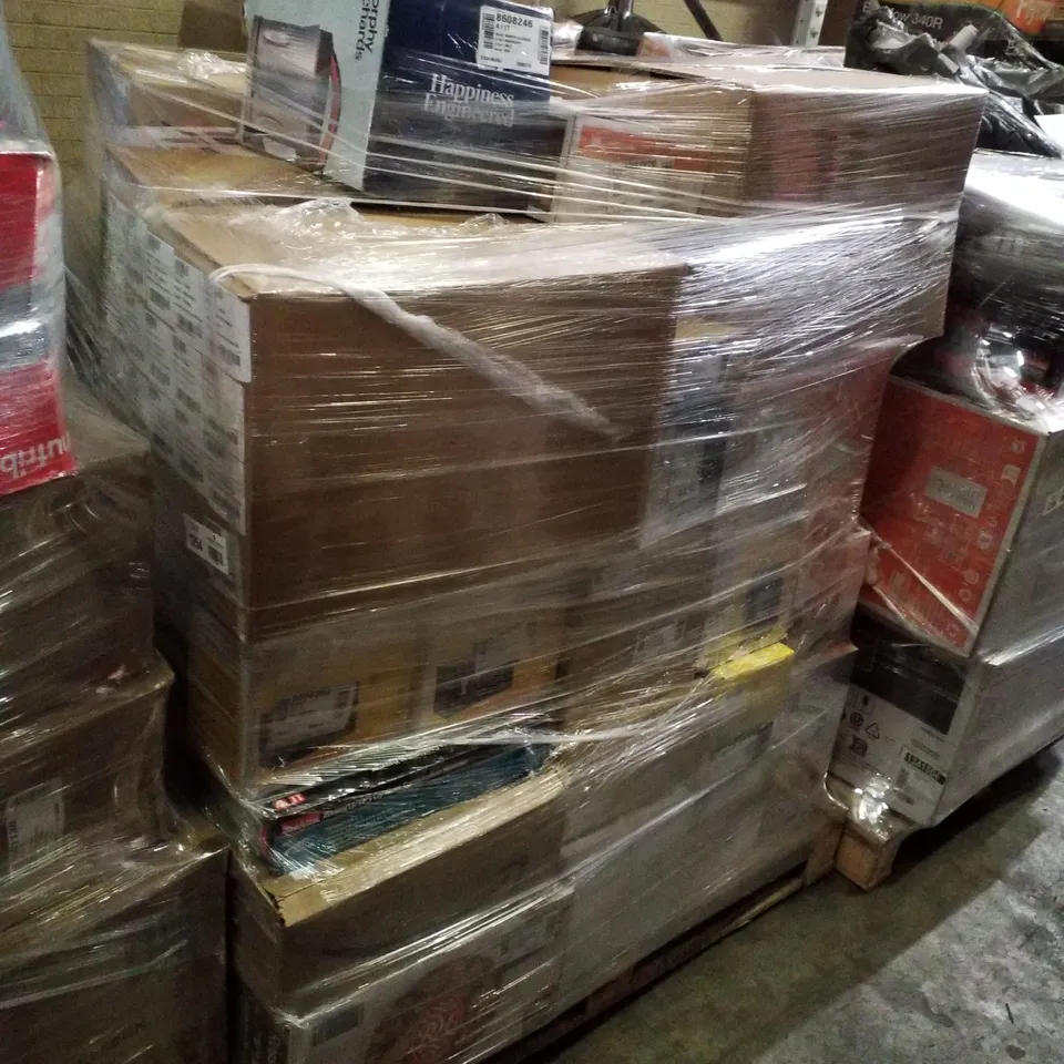 PALLET OF APPROXIMATELY 96 UNPROCESSED RAW RETURN HOUSEHOLD AND ELECTRICAL GOODS TO INCLUDE;