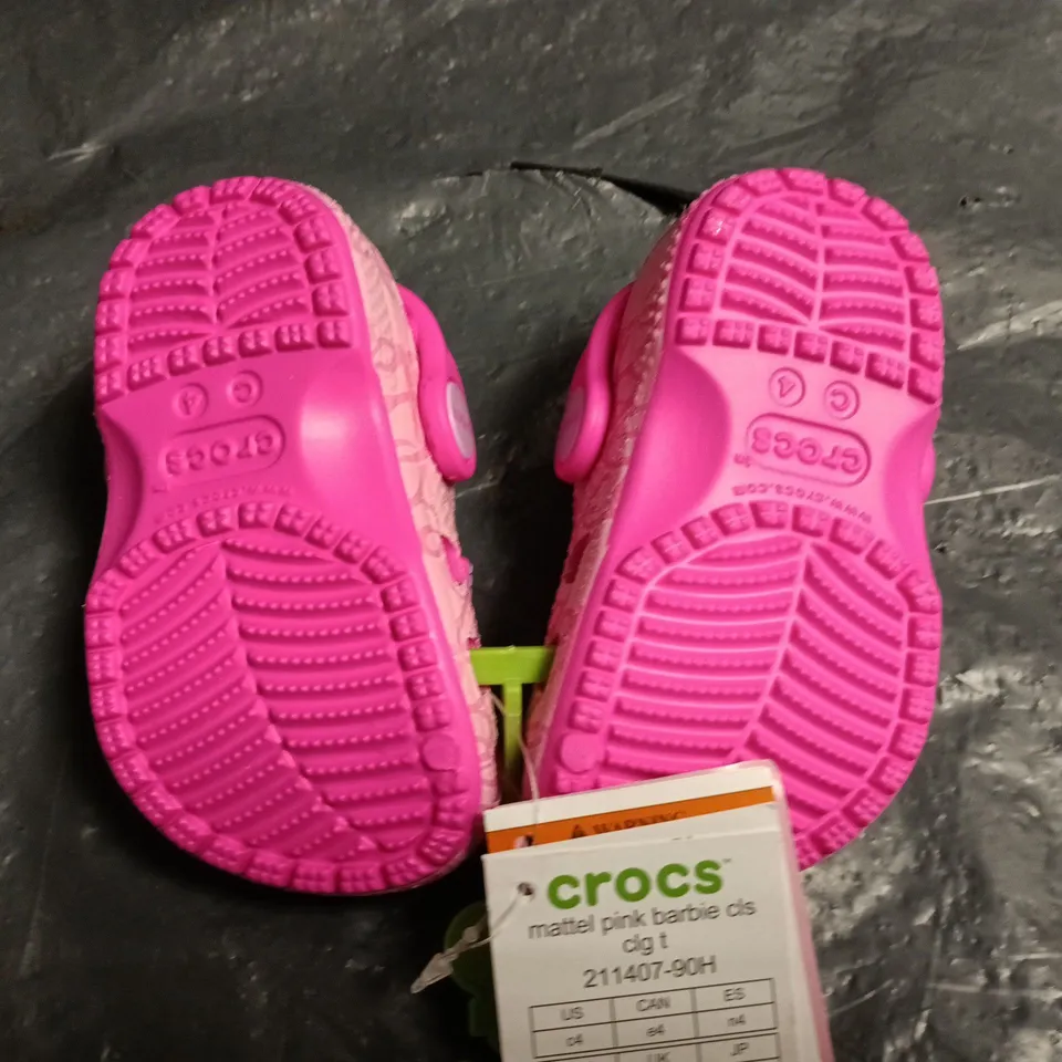 KIDS CROCS MATTEL PINK BARBIE CLOGS - UK C4