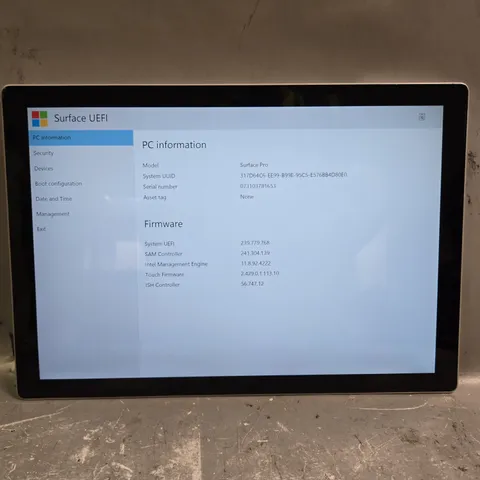 MICROSOFT SURFACE PRO 5