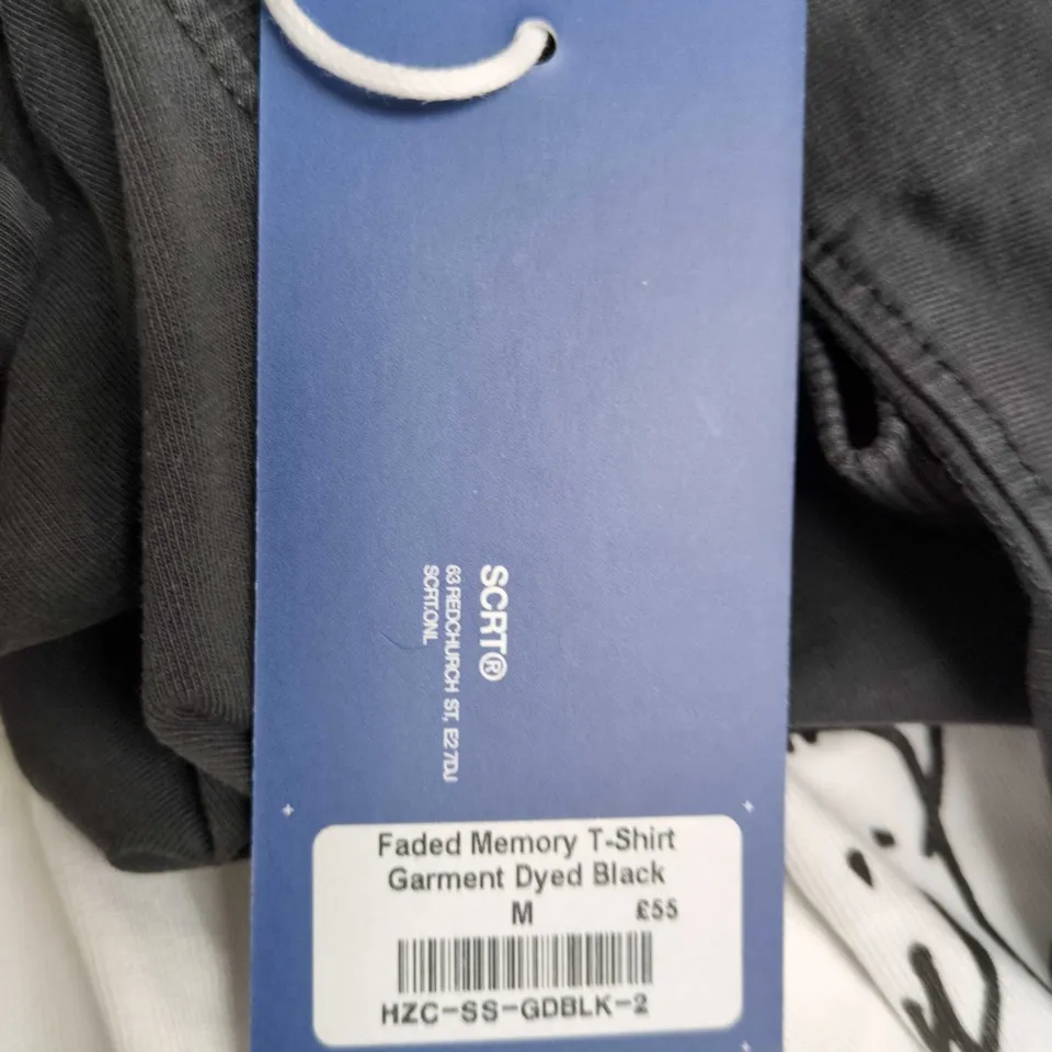SCRT FADED MEMORY T-SHIRT GARMENT DYED BLACK – SIZE M
