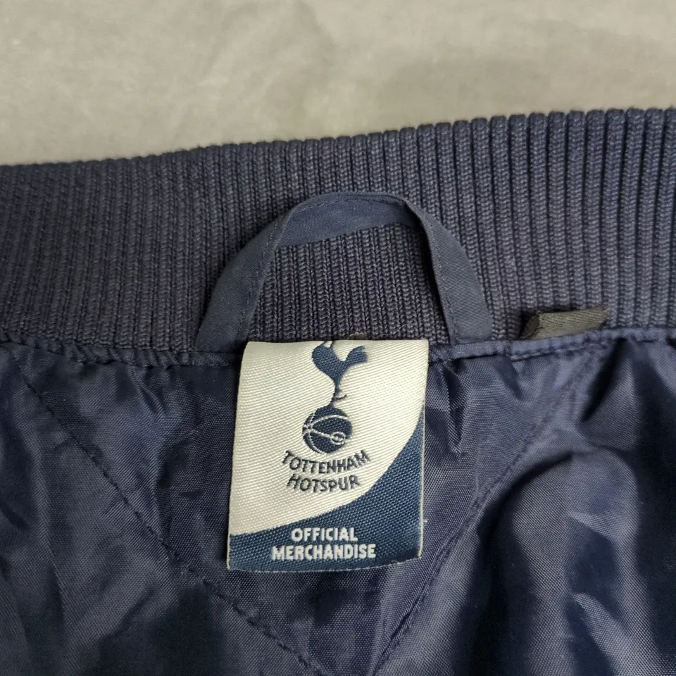 TOTTENHAM HOTSPUR OFFICIAL MERCHANDISE NAVY BOMBER JACKET - SIZE L
