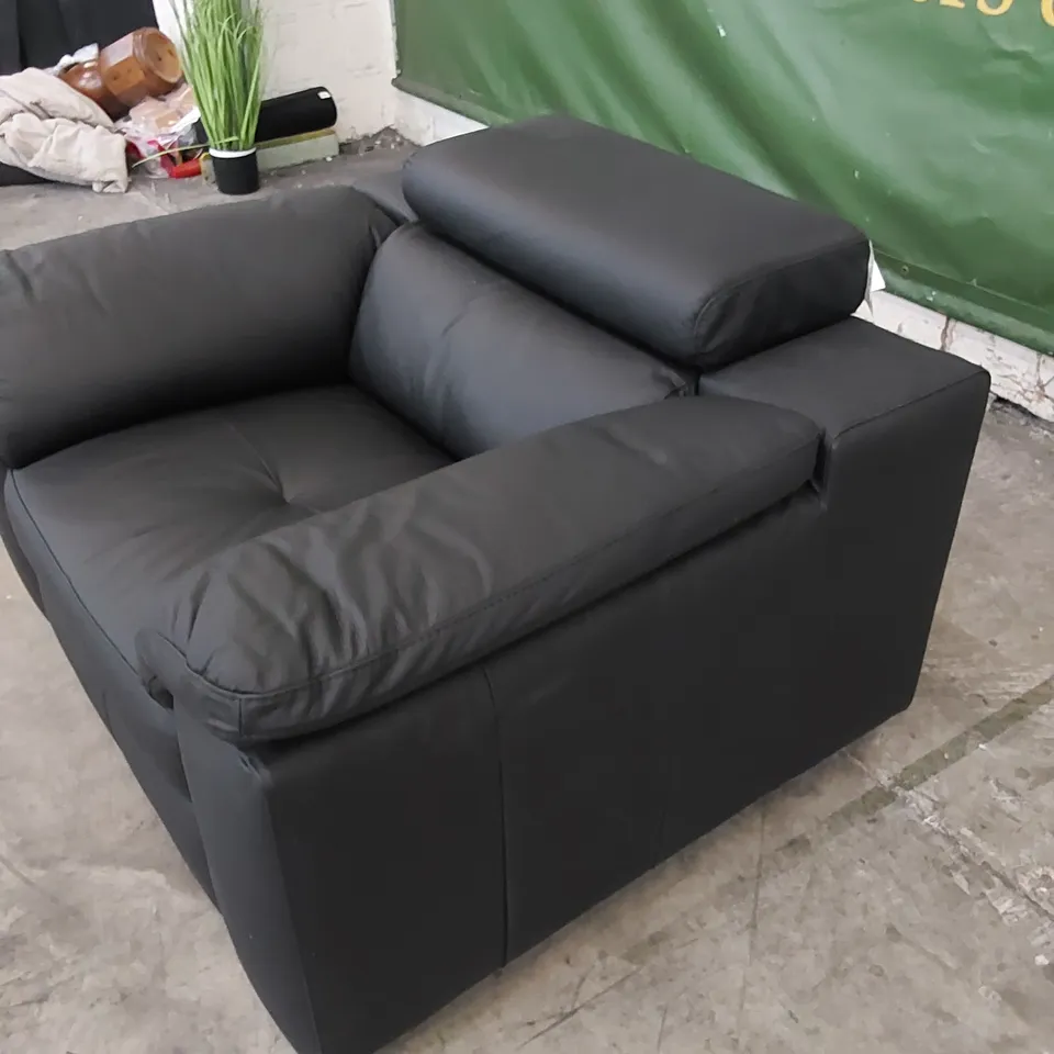 DESIGNER BRADY CHAIR IN BLACK LEATHER 