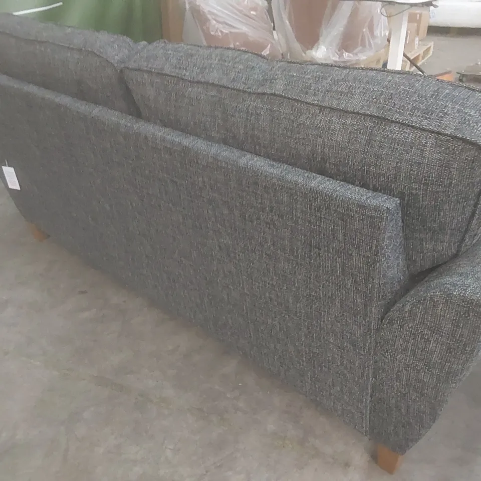 DESIGNER HALSTOW 3 SEATER GREY FABRIC UPHOLSTERED SOFA