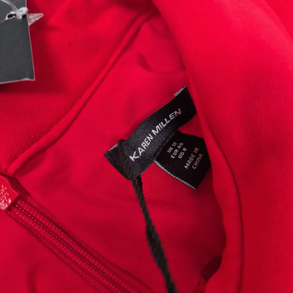 KAREN MILLEN RED COMPACT STRETCH TAILORED JUMPSUIT – UK 12 (EU 40, US 8)