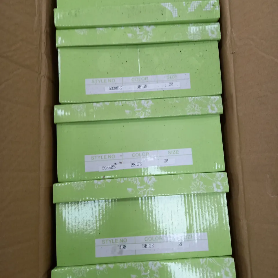 APPROXIMATELY 12 BOXED PAIRS OF CLARA'S WEDGE SHOES IN BEIGE VARIOUS SIZES TO INCLUDE SIZES 37, 38, 39