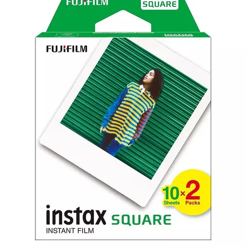 FUJIFILM INSTAX SQUARE INSTANT PHOTO FILM - WHITE, 20 SHOT PACK