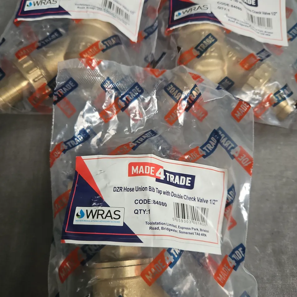 DZR HOSE UNION BIB TAP WITH DOUBLE CHECK VALVE 1/2IN – SET OF 3 (MADE4TRADE)