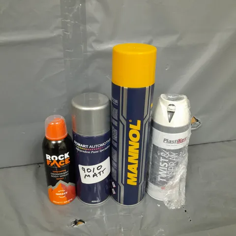 APPROXIMATELY 3 ASSORTED AEROSOLS TO INCLUDE - DEODRANT, SPRAY PAINTS AND MONTAGE CLEANER
