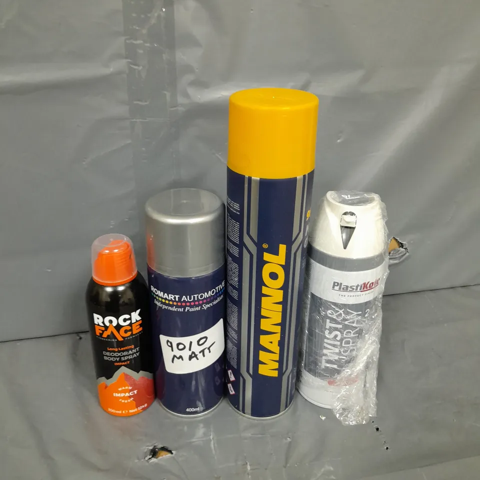 APPROXIMATELY 3 ASSORTED AEROSOLS TO INCLUDE - DEODRANT, SPRAY PAINTS AND MONTAGE CLEANER
