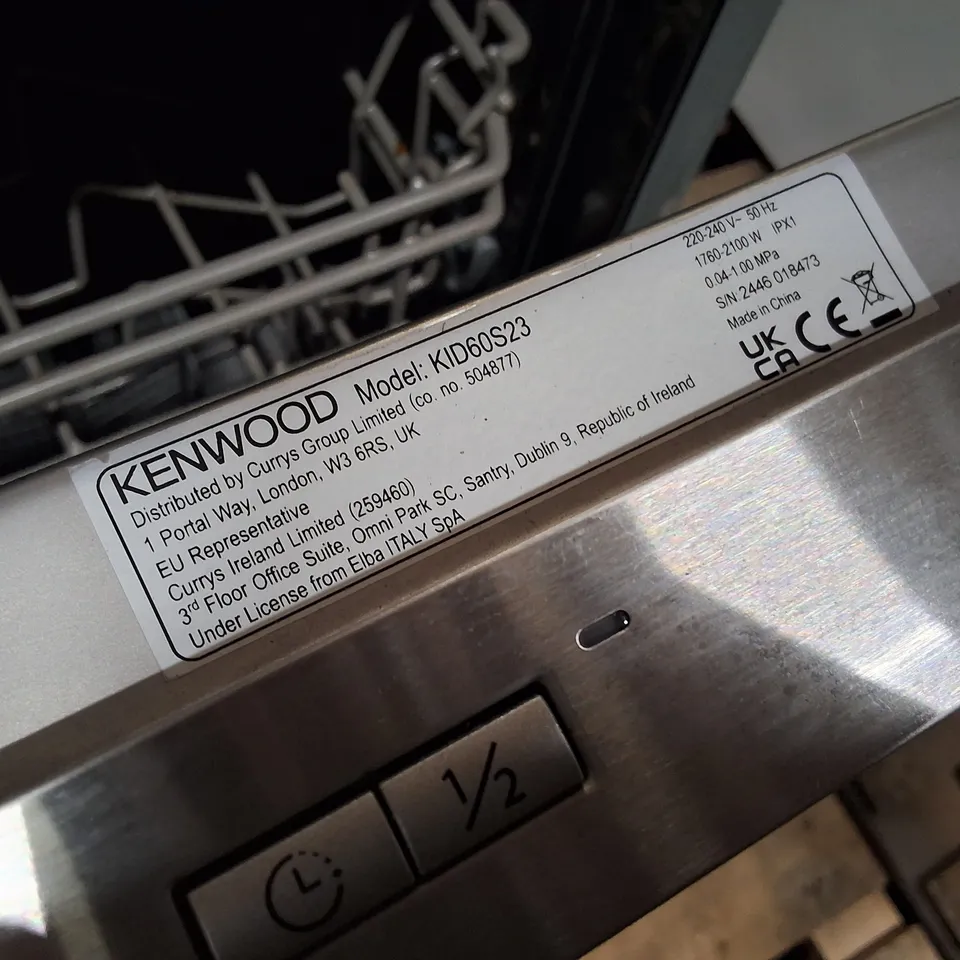 KENWOOD KID60S23 FULL-SIZE FULLY INTEGRATED DISHWASHER