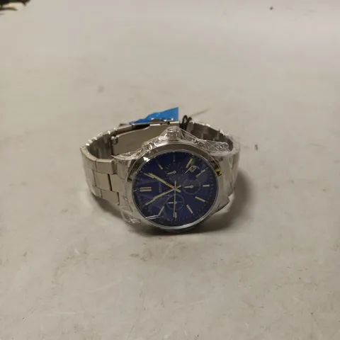 GLOBENFELD MARKSMAN SILVER BLUE DIAL STAINLESS STEEL CASE WATCH
