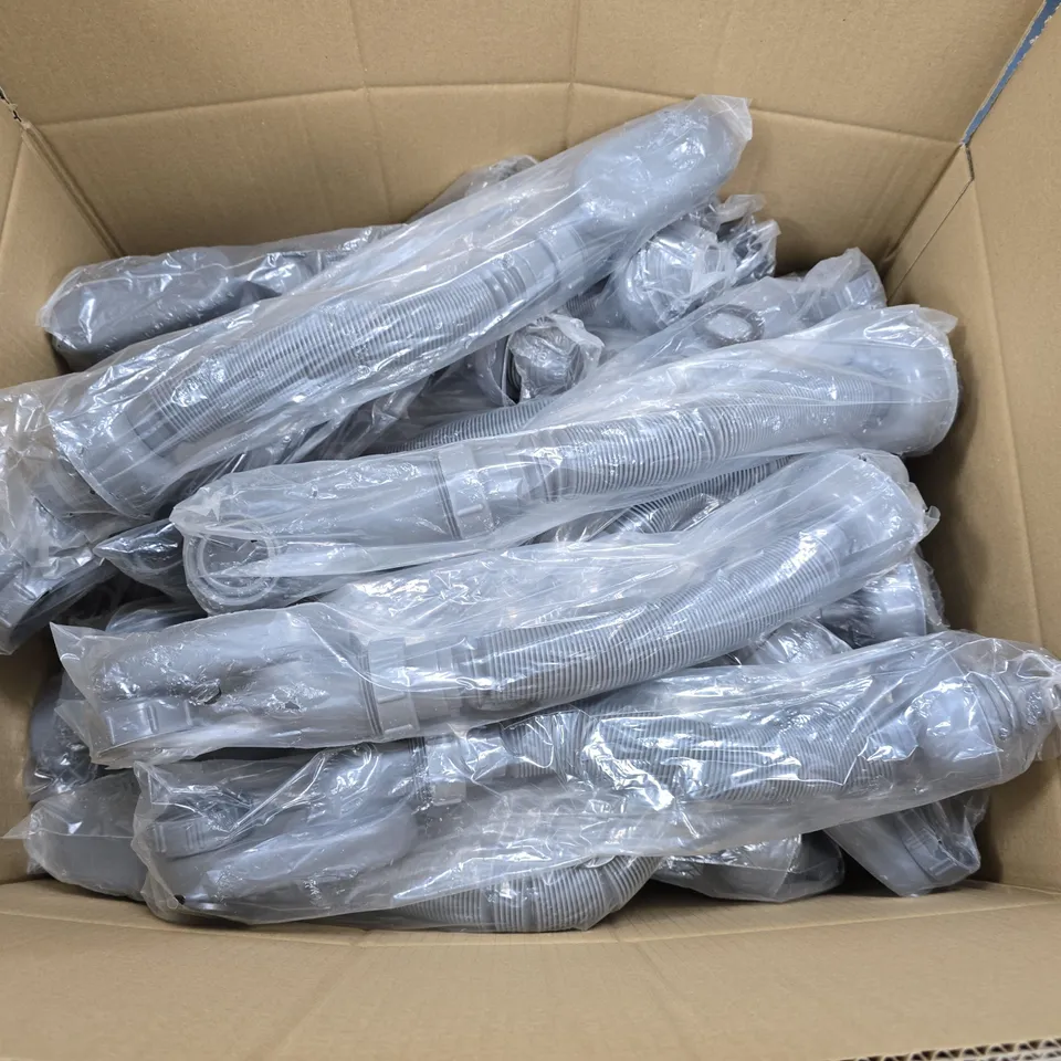 BOX OF APPROXIMATELY 70 VACUUM CLEANER HOSES - GREY