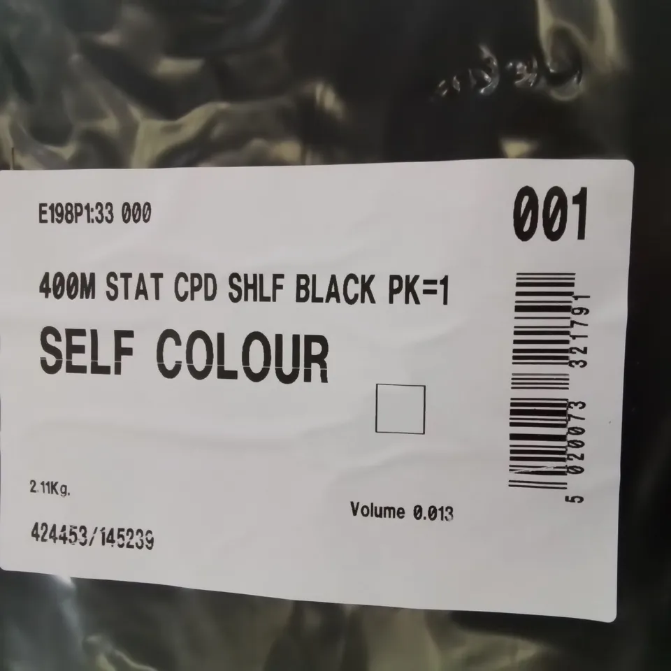 PALLET OF APPROXIMATELY 26 BLACK METAL SHELVES 400mm