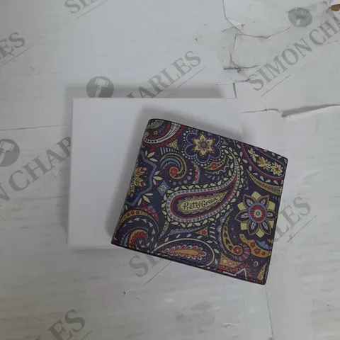 PRETTY GREEN LEATHER WALLET IN MULTICOLOUR PAISLEY
