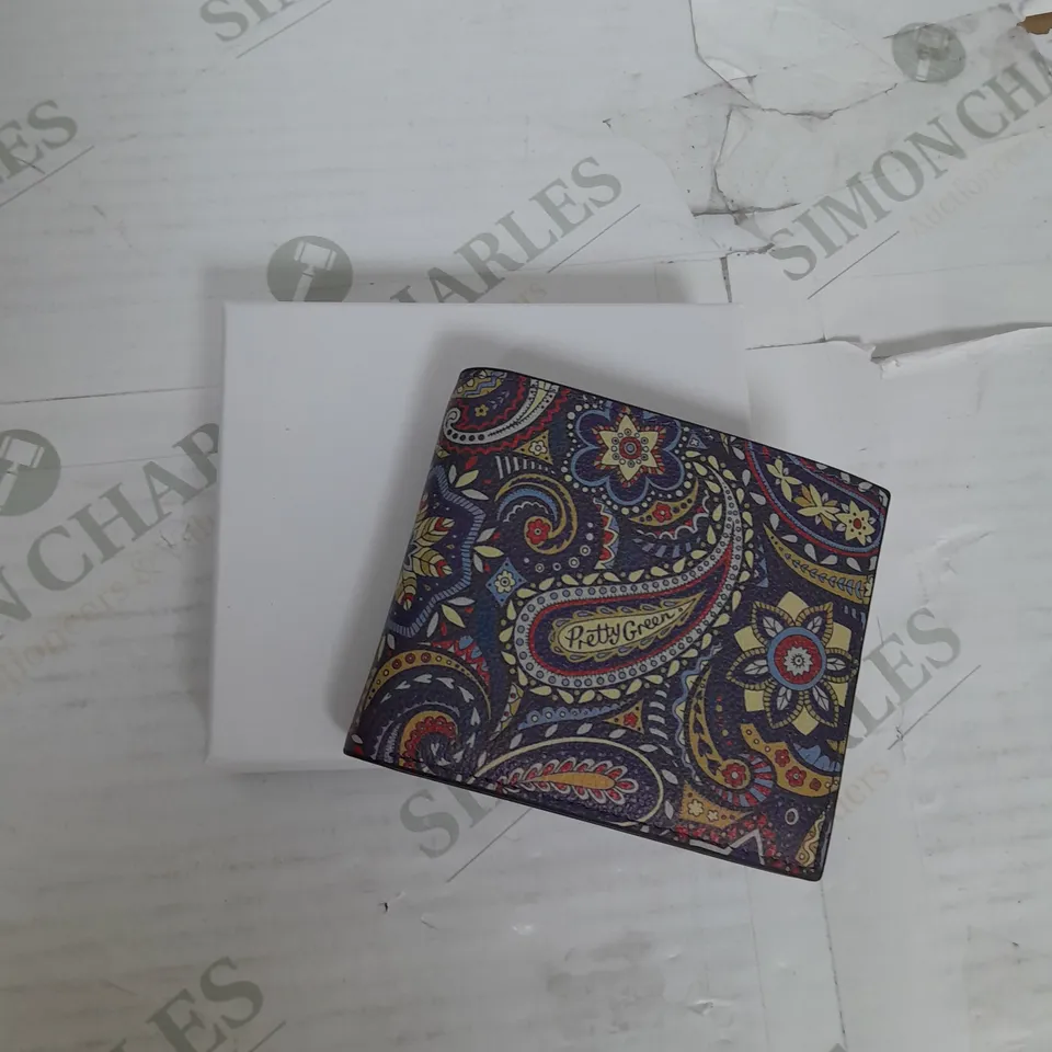 PRETTY GREEN LEATHER WALLET IN MULTICOLOUR PAISLEY
