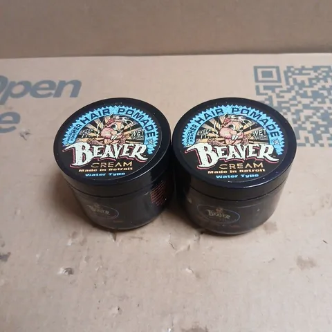 BOX OF APPROXIMATELY 45 X BEAVER CREAM HAIR POMADE WATER TYPE 110G