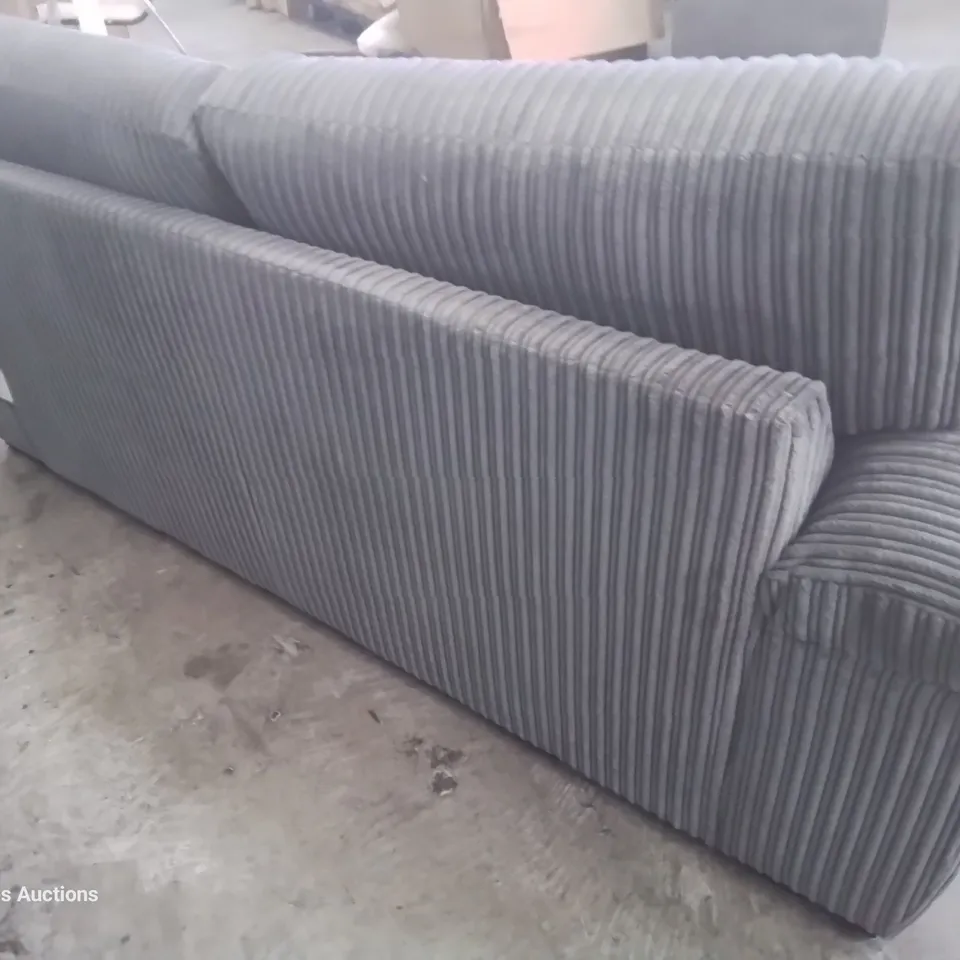 DESIGNER THREE SEATER SOFA GREY JUMBO CHORD
