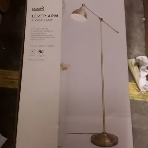 BOXED LEVER ARM READING FLOOR LAMP