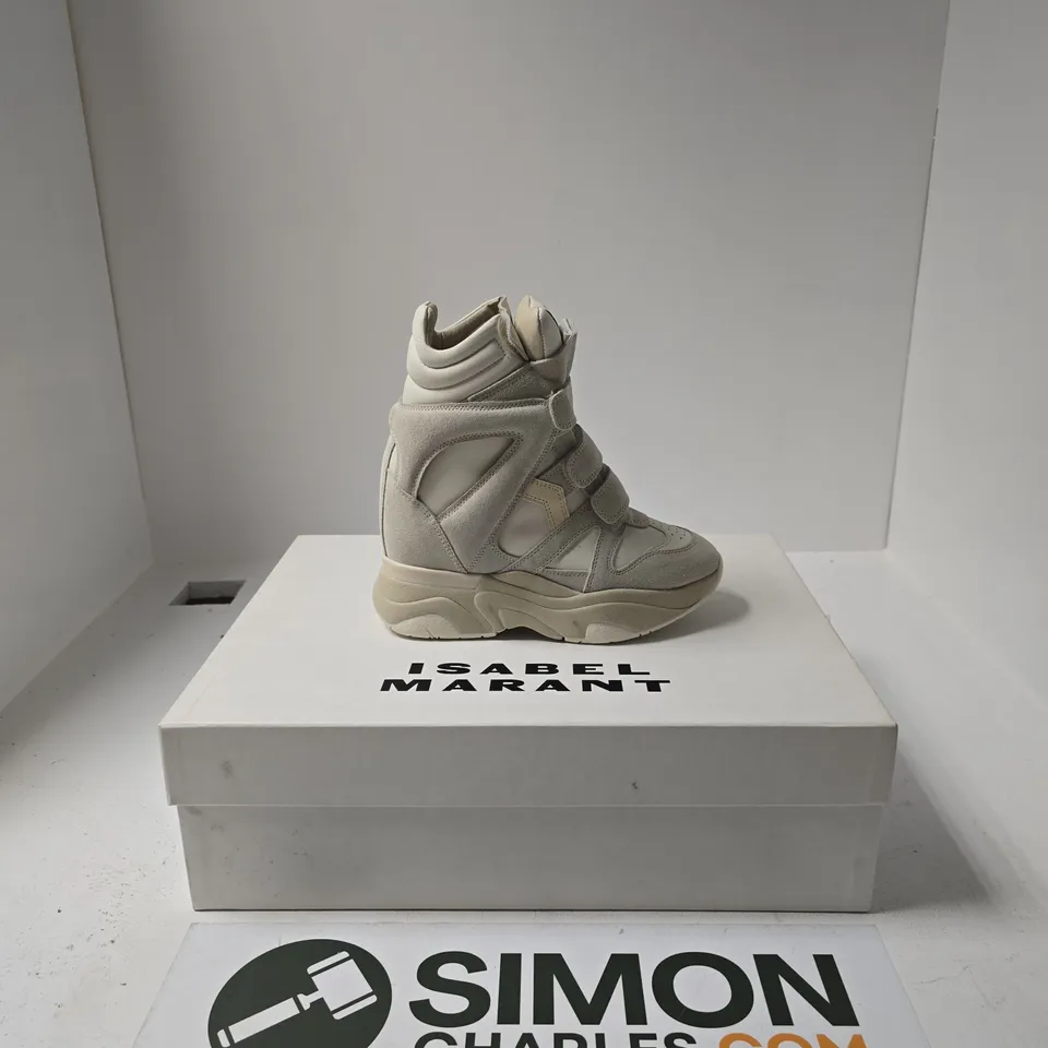 BOXED PAIR OF ISABEL MARANT CLASSIC BALSKEE HIGH TOP SHOES SIZE EU 36