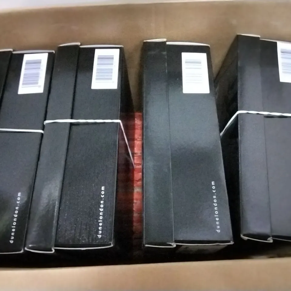  BOX OF 4 PAIRS OF DUNE LYSS BLACK LEATHER SANDALS SIZE 4