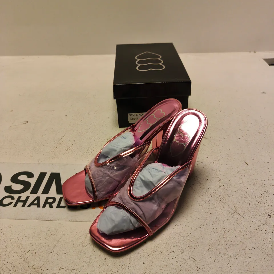 UK 5 PINK METALLIC SANDALS – WOMEN'S FOOTWEAR (EU 38) BOXED