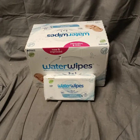 8 x WATERWIPES BABY WIPES – 3-IN-1, SENSITIVE SKIN (NEWBORN & BABY)