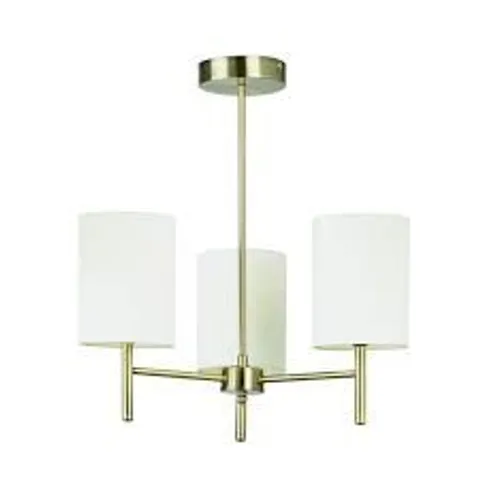 BOXED ENDON 3 LIGHT CEILING FITTING IN ANTIQUE BRASS