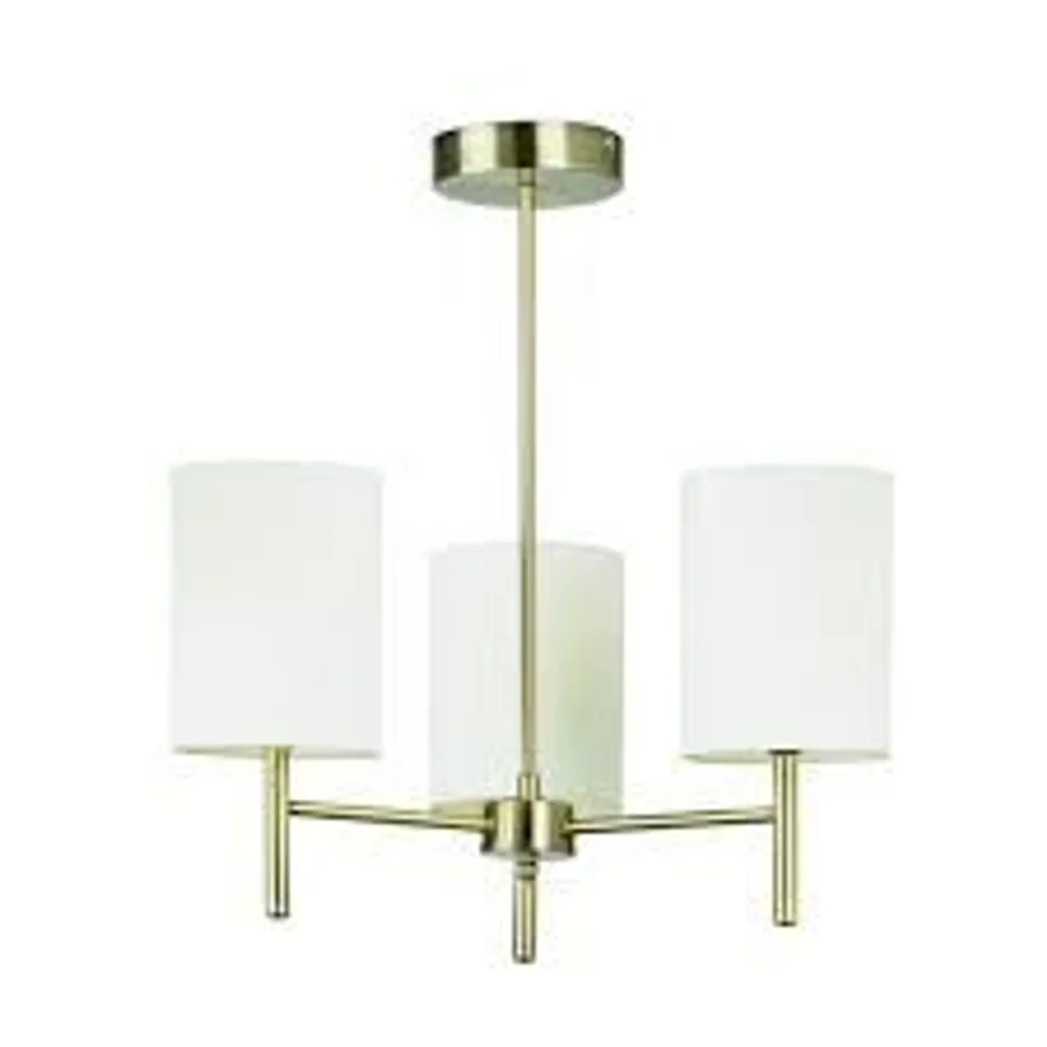 BOXED ENDON 3 LIGHT CEILING FITTING IN ANTIQUE BRASS