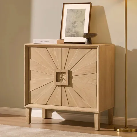BOXED DUSK AMAYA ASH 2 DOOR SIDEBOARD - LIGHT WOOD (1 BOX)