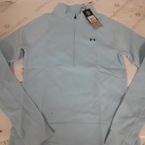 UNDER ARMOUR LIGHT BLUE QUARTER ZIP TRAINING TOP - SMALL