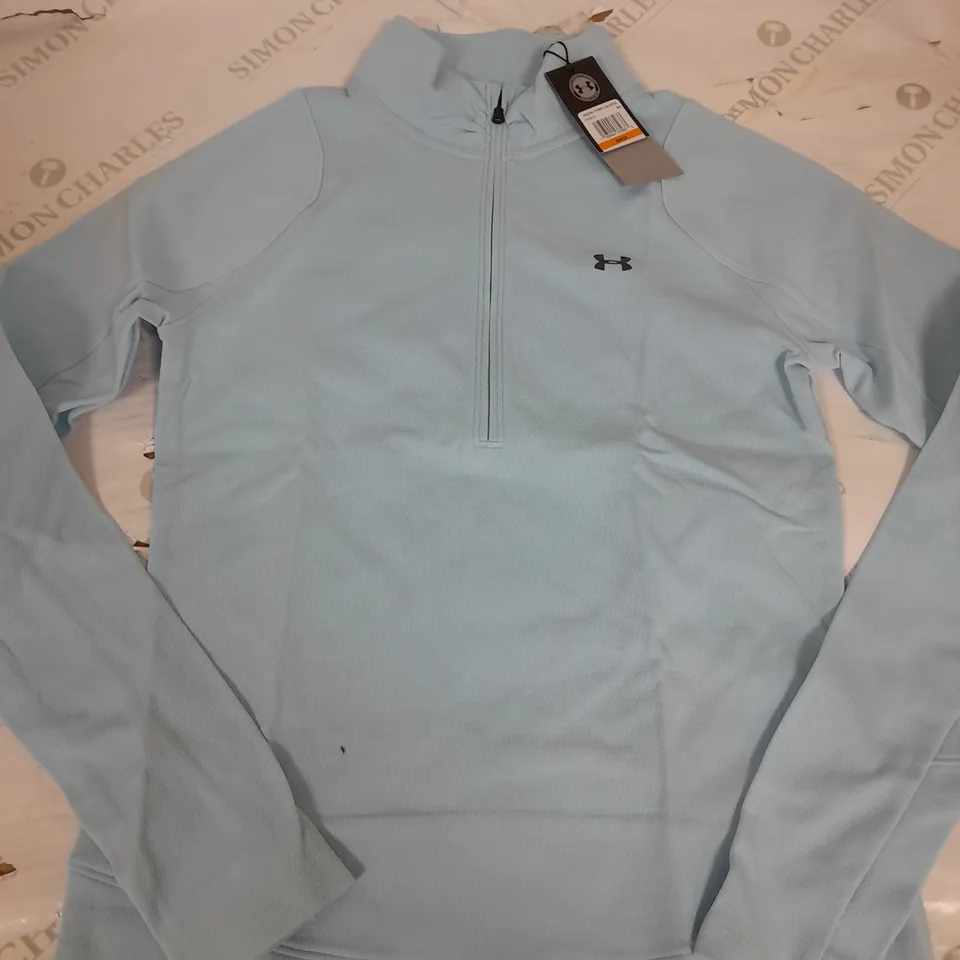 UNDER ARMOUR LIGHT BLUE QUARTER ZIP TRAINING TOP - SMALL