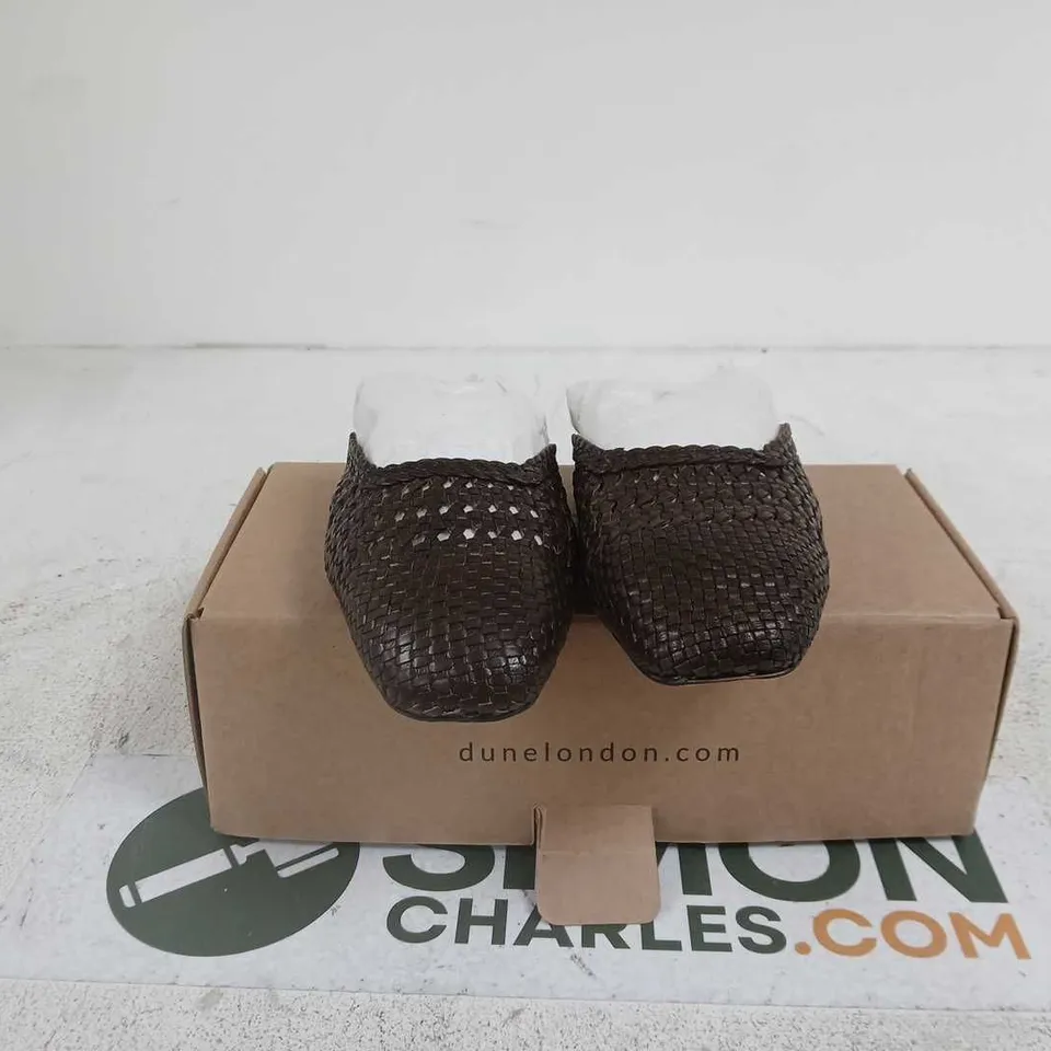 DUNE LONDON SIZE 39 BOXED MULE SANDAL BROWN