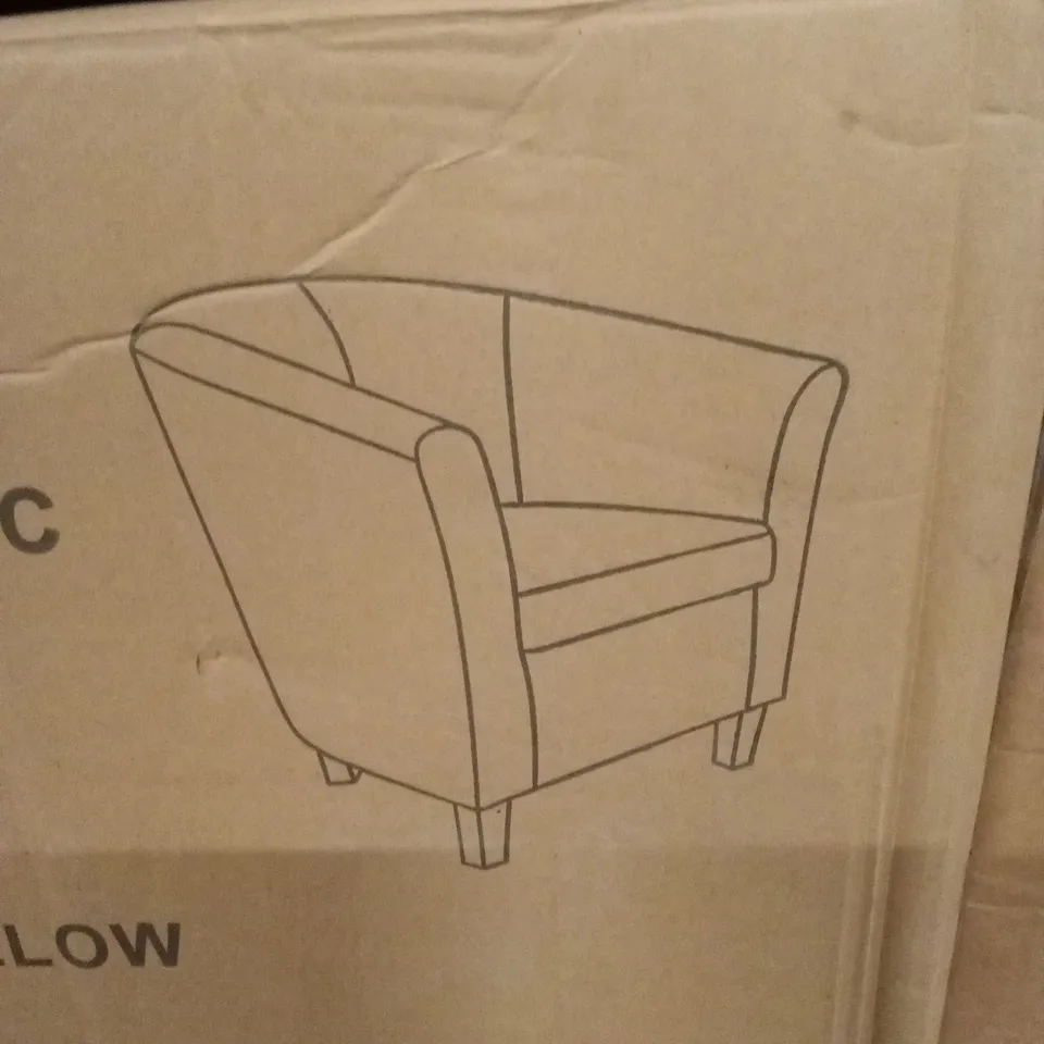 BOXED TUB ACCENT CHAIR - YELLOW FABRIC (1 BOX)