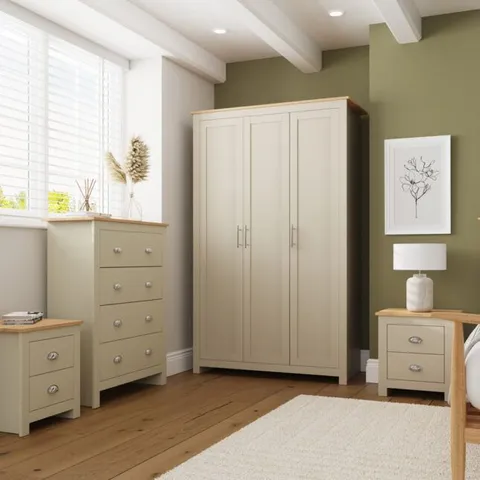 BOXED CREAM 4 PIECE BEDROOM SET (4 BOXES )