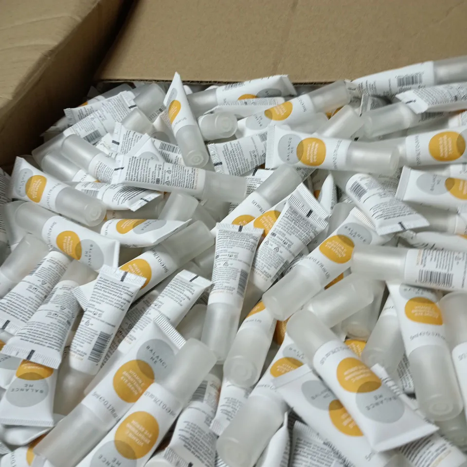 BOX OF APPROXIMATELY 1000 X BALANCE ME VIT C EYE SERUM 