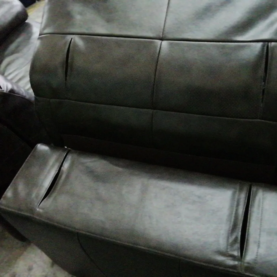 DESIGNER SOFOLOGY LAURENCE DARK BROWN LEATHER DUAL POWER RECLINING FOUR SEATER SOFA 