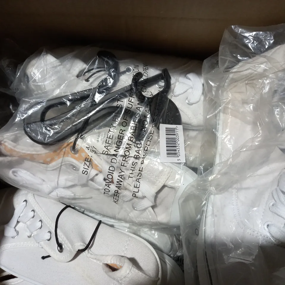 APPROXIMATELY 20 PAIRS OF WHITE TRAINERS TO INCLUDE SIZE 6