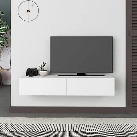BOXED FRANCY MODERN TV UNIT WALL MOUNTED 135 - WHITE (1 BOX)