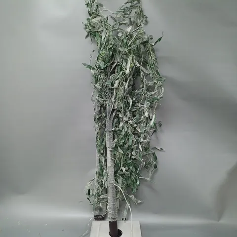 BOXED ALISON CORK 180CM PRE-LIT GREEN LEAF DETAIL INDOOR WILLOW TREE - COLLECTION ONLY