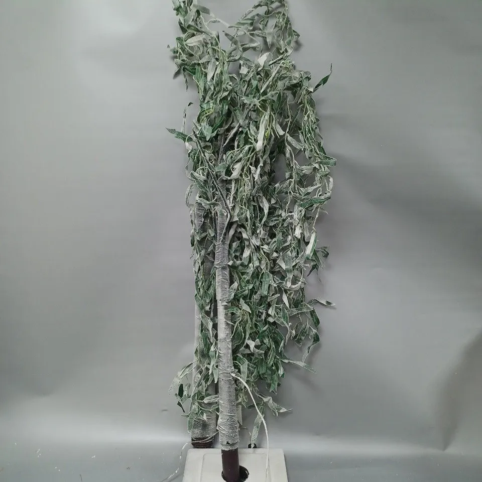 BOXED ALISON CORK 180CM PRE-LIT GREEN LEAF DETAIL INDOOR WILLOW TREE - COLLECTION ONLY