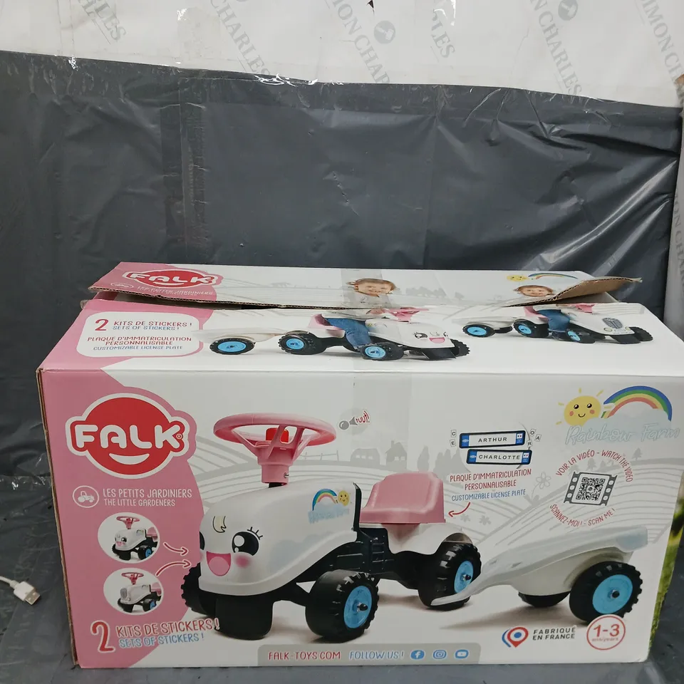 RAINBOW FARM RIDE-ON TRACTOR WITH TRAILER RRP £39