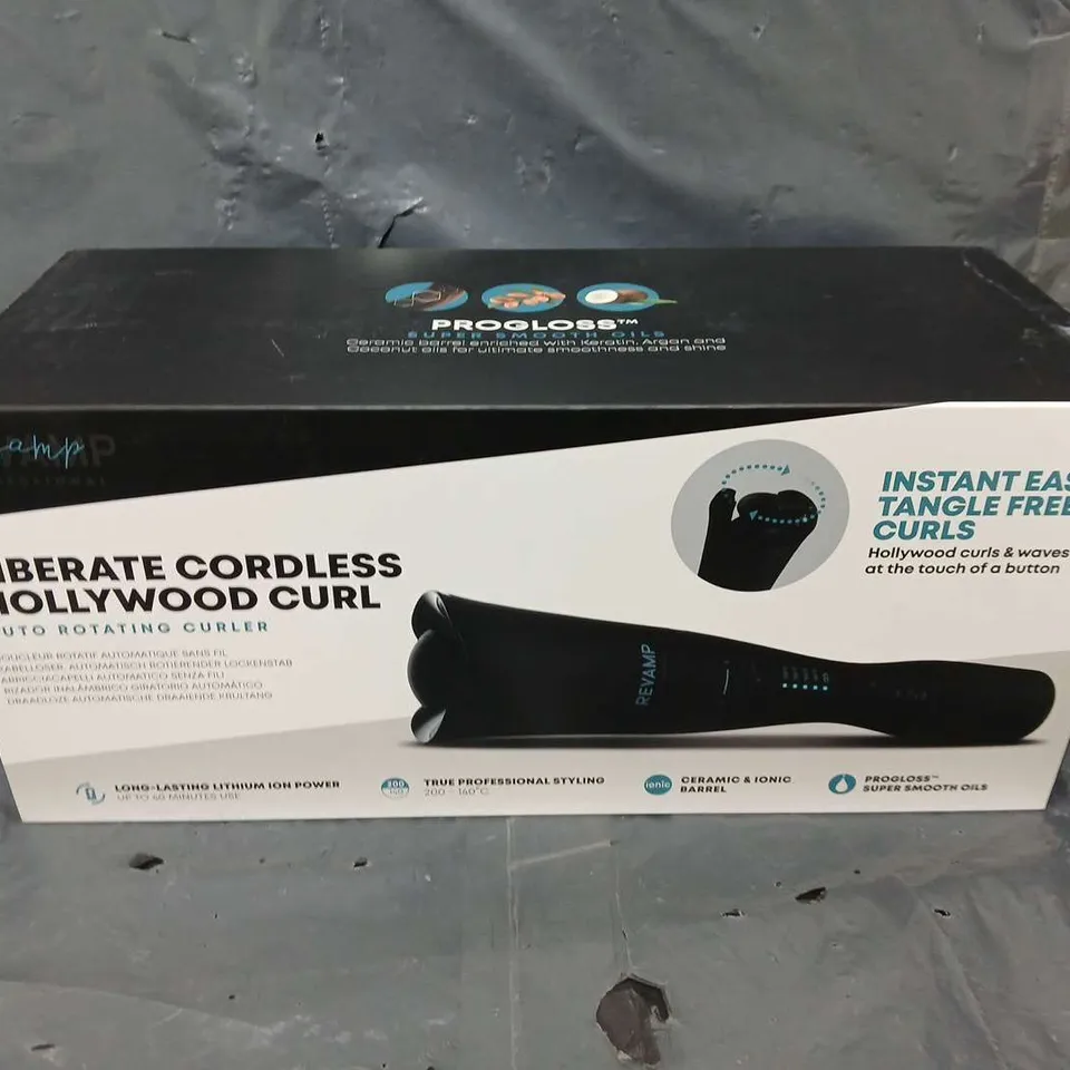 BOXED REVAMP LIBERATE CORDLESS HOLLYWOOD CURL AUTO ROTATING CURLER