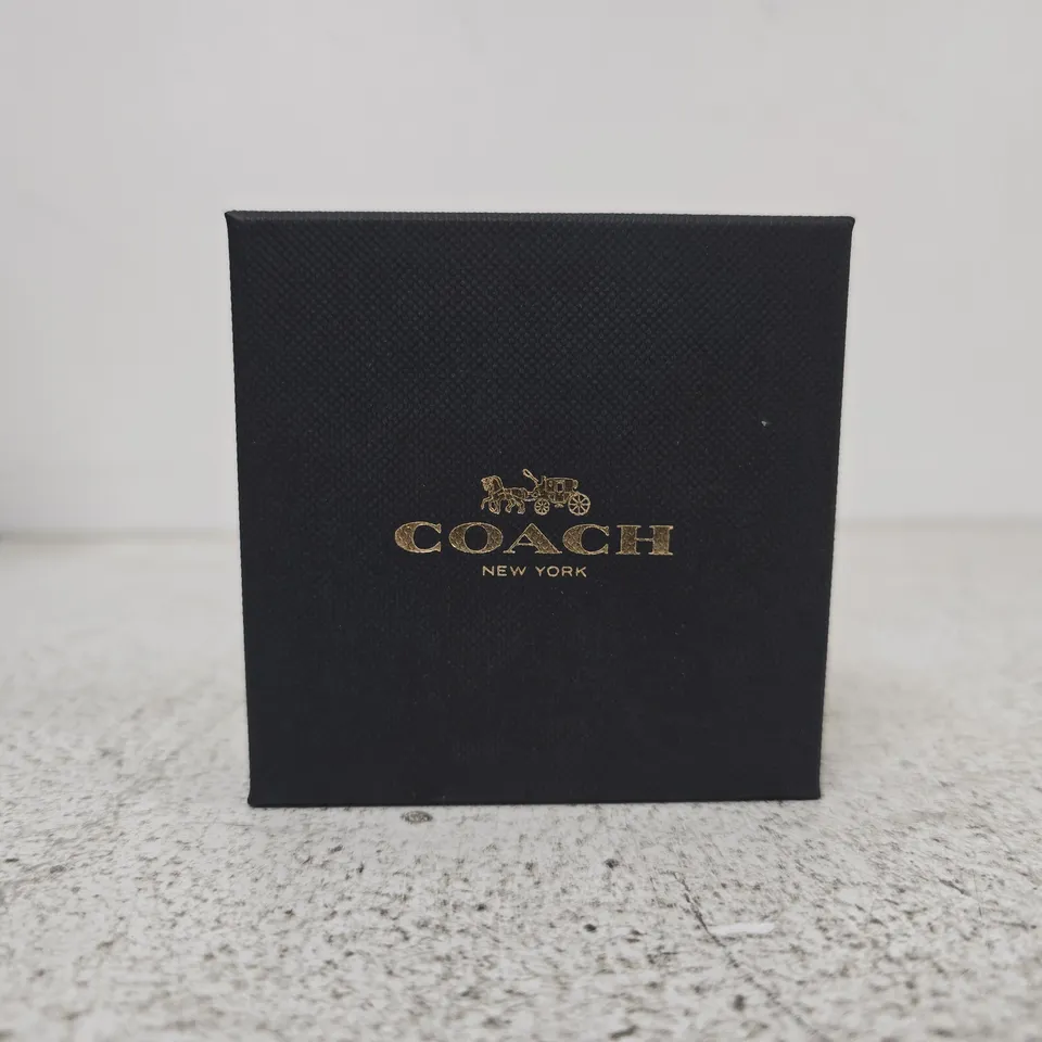 COACH NEW YORK GOLD-TONE HOOP EARRINGS