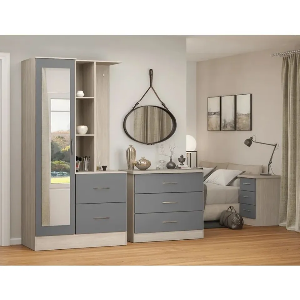 BOXED CASCIO 1 DOOR MANUFACTURED WOOD WARDROBE (2 BOXES)