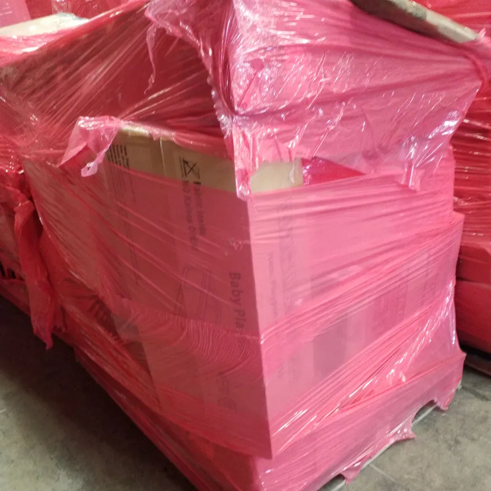 PALLET CONTAINING ASSORTED PRODUCTS INCLUDING FOLDING GAZEBO WITH SIDEWALL, BEDSIDE TABLE & PLAYPEN 