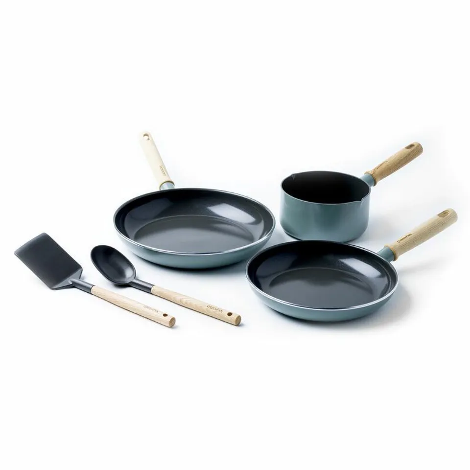 BOXED MAYFLOWER 5 PIECE CERAMIC NON STICK COOKWARE SET