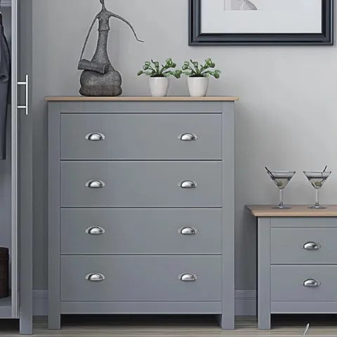 BOXED ARRAS 4-DRAWER CHEST OF DRAWERS (1 BOX)