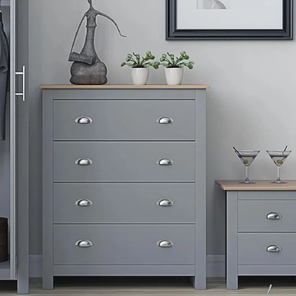 BOXED ARRAS 4-DRAWER CHEST OF DRAWERS (1 BOX)